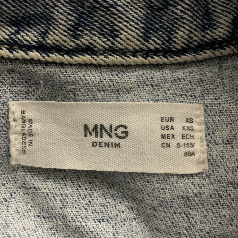 Mango Distressed Light Wash Denim Jackets - Picture 7 of 10